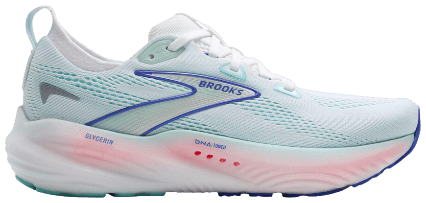 Brooks Wmns Glycerin 22 Wide 'White Limpet Shell Amparo Blue'