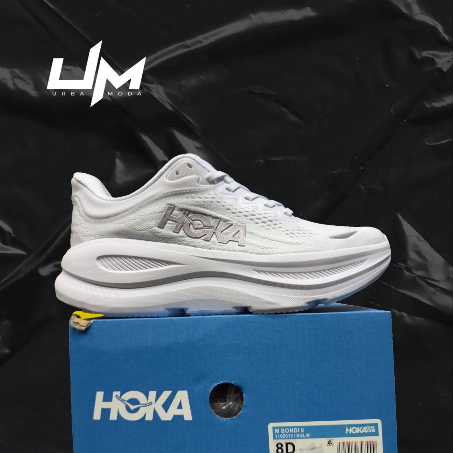 Hoka Bondi 9 White Silver