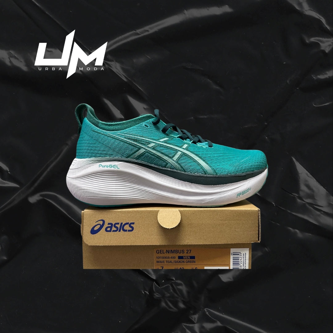 Asics Nimbus 27 Teal Green White