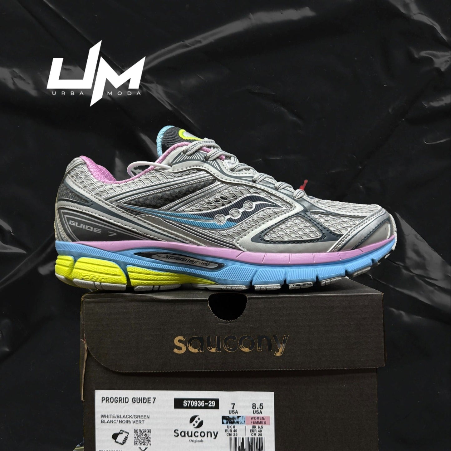 Saucony ProGrid Guide 7 White Black Green