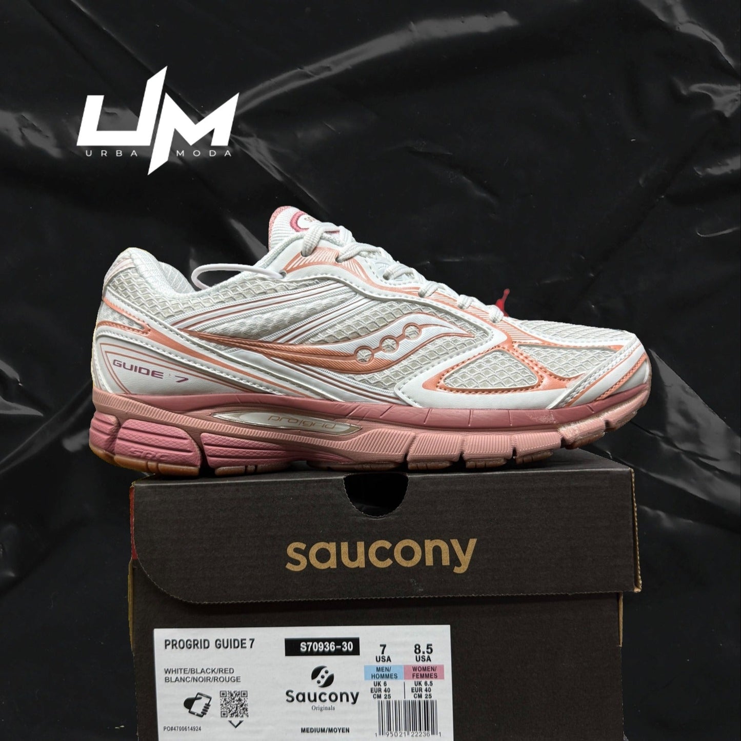 Saucony ProGrid Guide 7 White Black Red