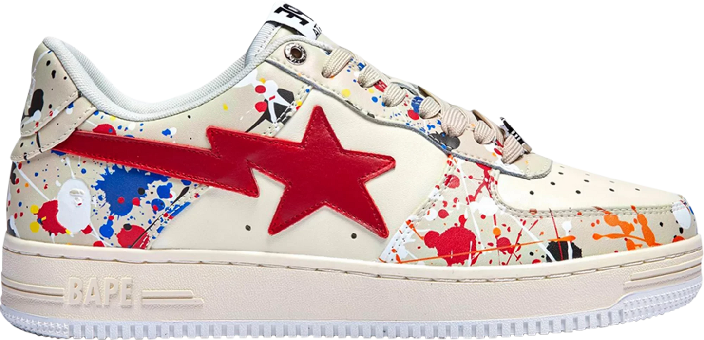 Bapesta Low 'Paint Splatter - Ivory'