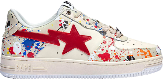 Bapesta Low 'Paint Splatter - Ivory'