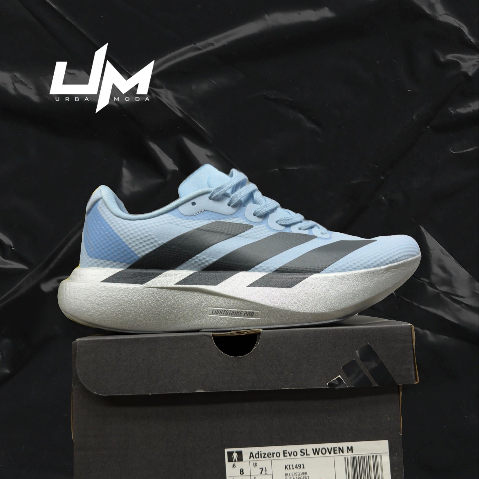 Adidas Adizero Evo SL Woven Blue Silver Cwhite