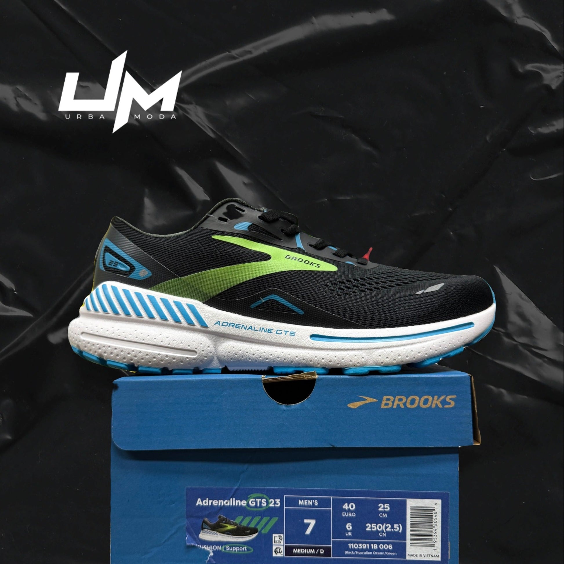 Brooks Adrenaline GTS 23 Black Blue Green