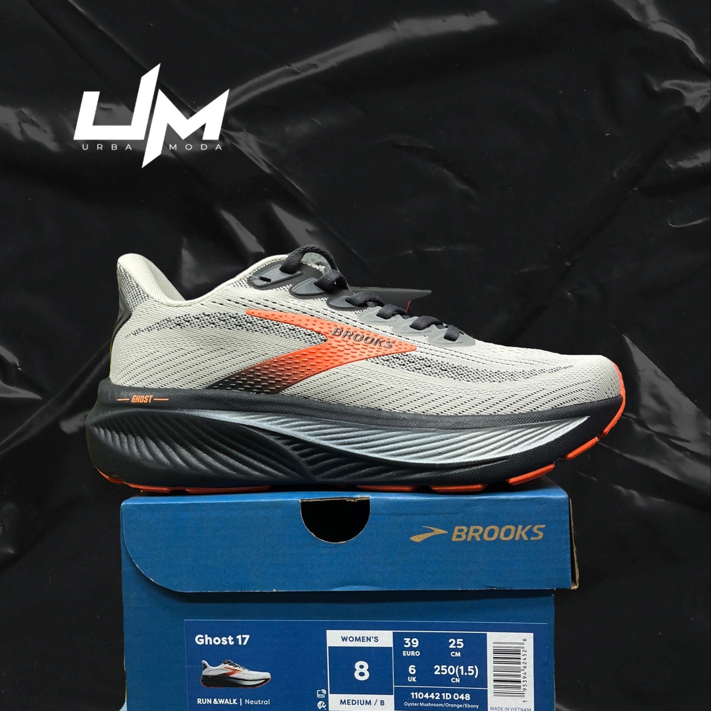 Brooks Ghost 17 Black Grey Orange