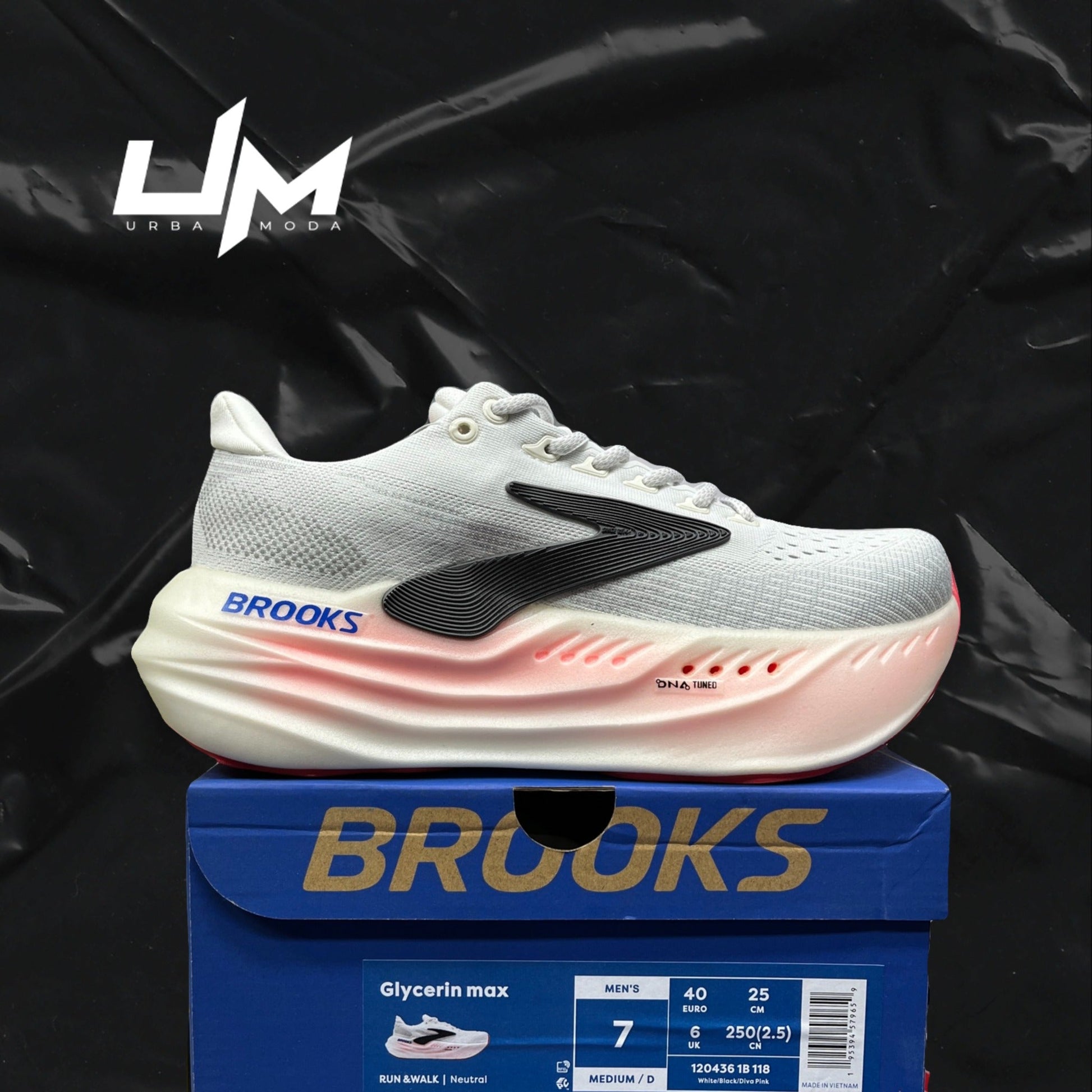 Brooks Glycerin Max White Black Pink