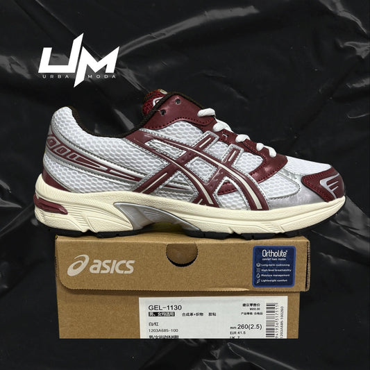 Asics 1130 White Burgundy Silver