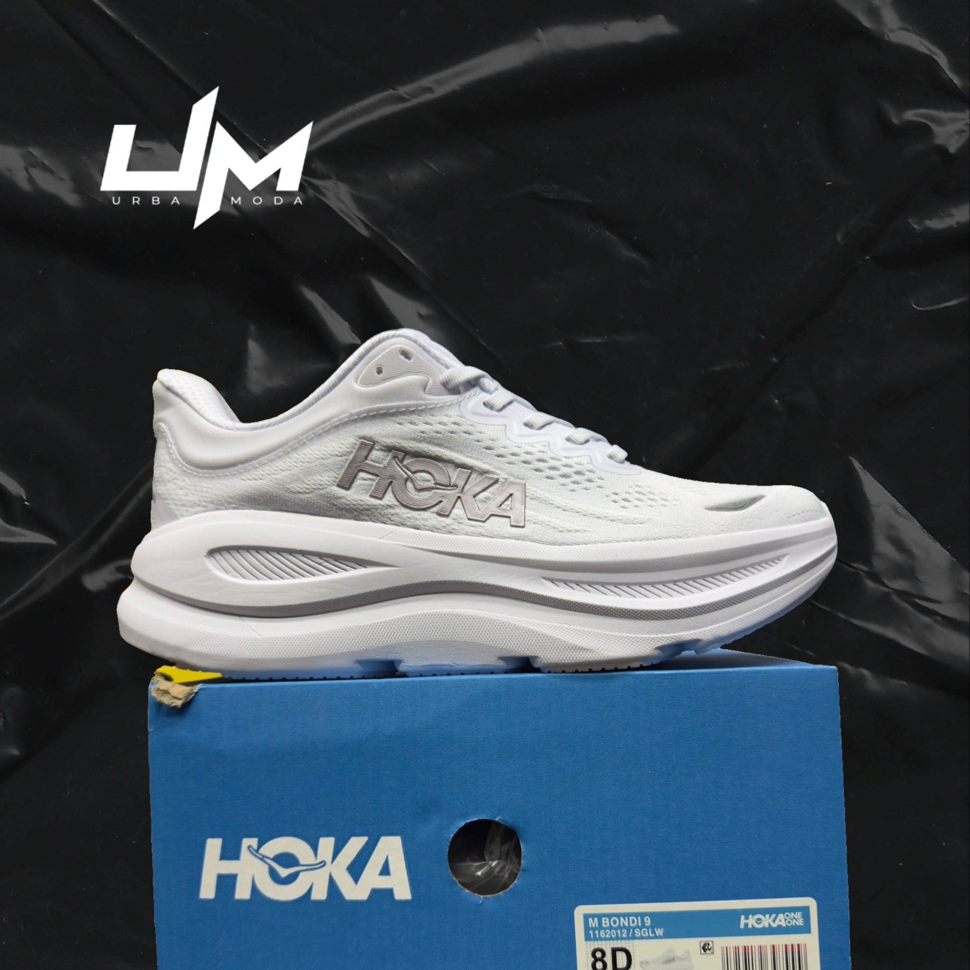 Hoka Bondi 9 White Silver