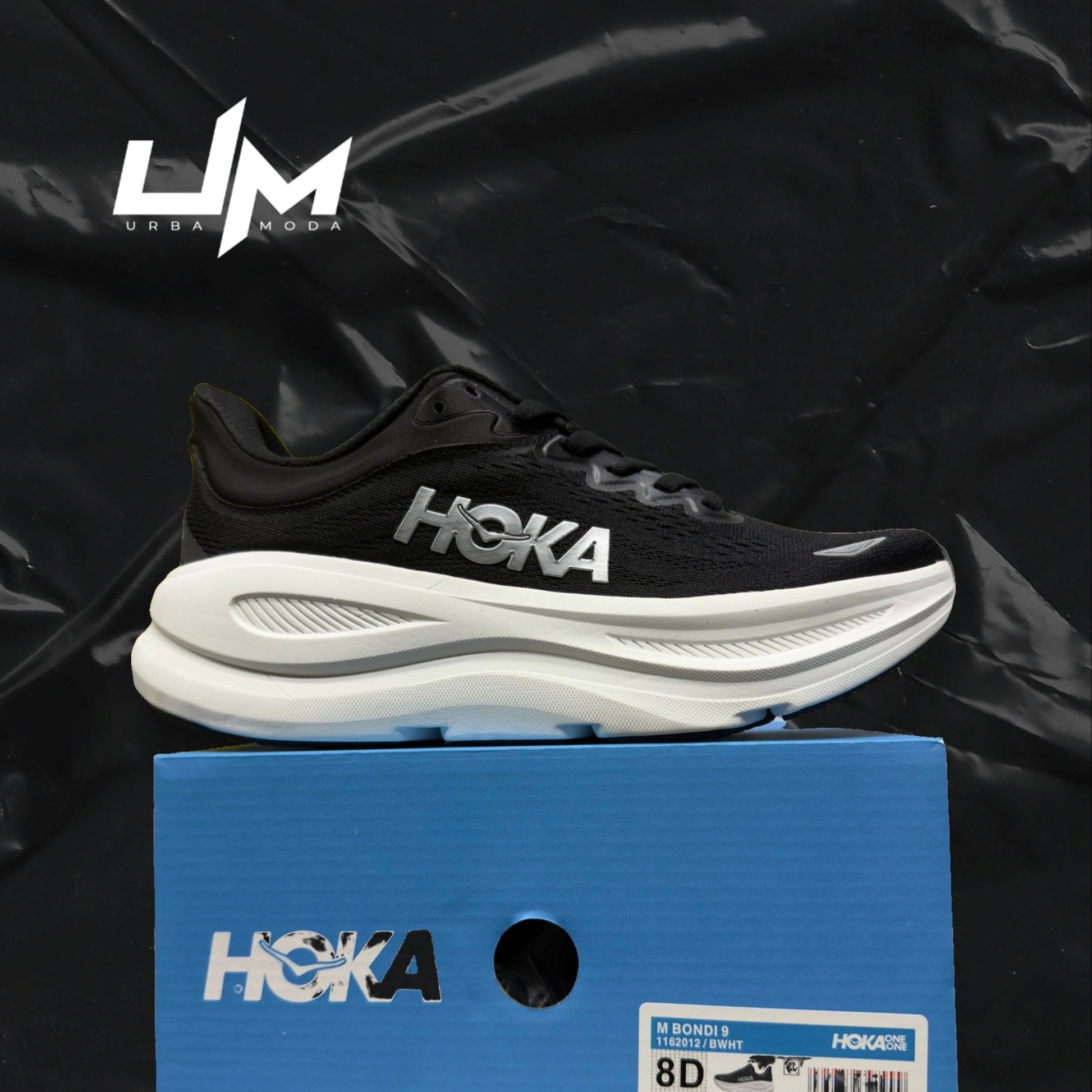 Hoka Bondi 9 Black White