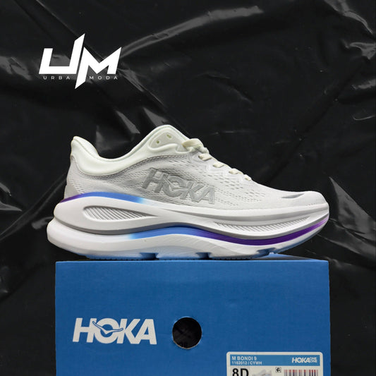 Hoka Bondi 9 White Blue Purple