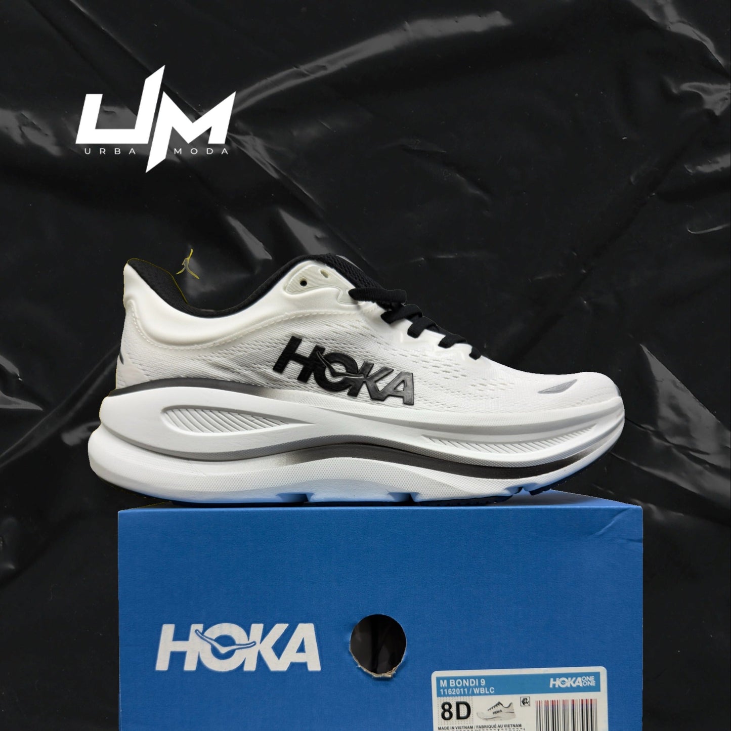Hoka Bondi 9 White Black