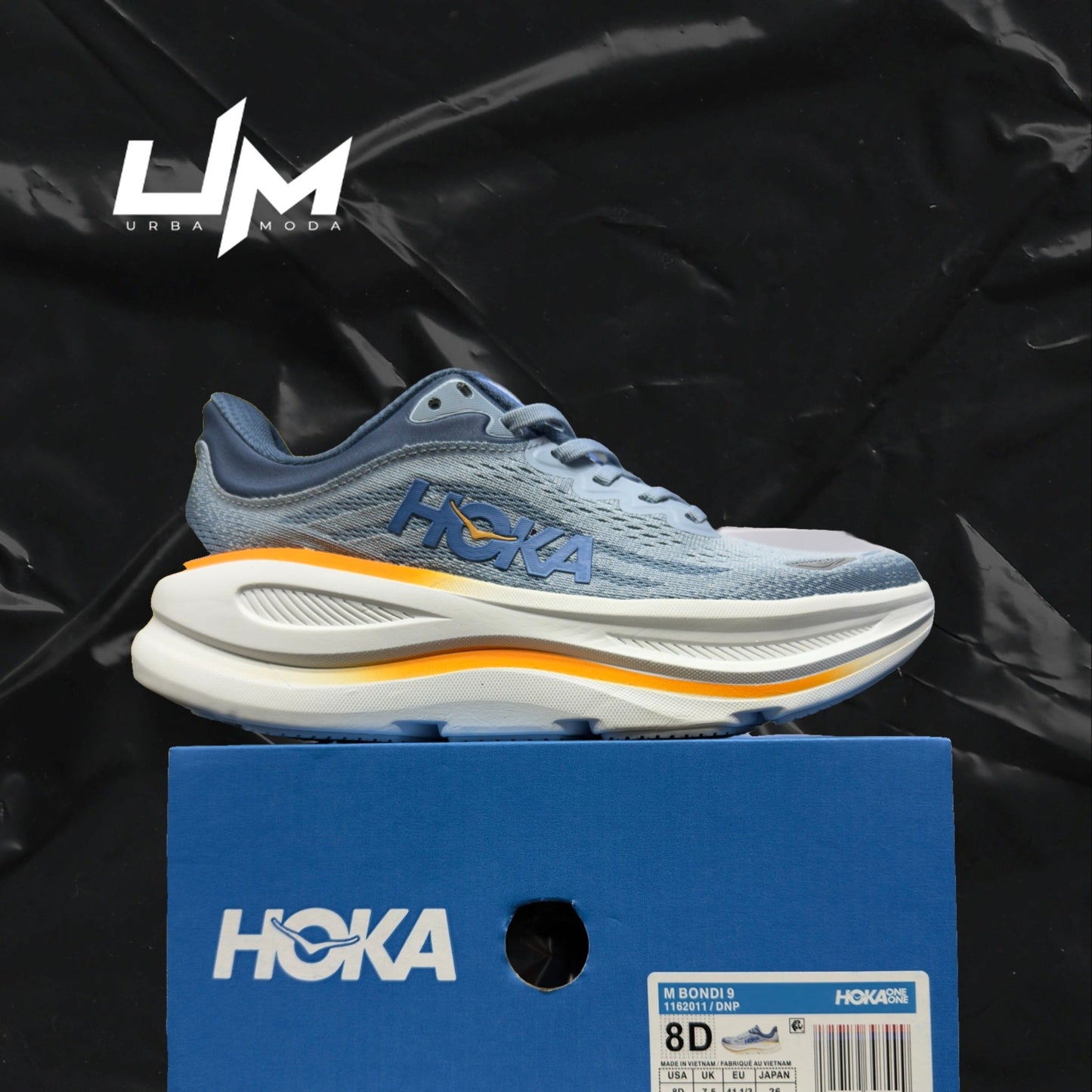 Hoka Bondi 9 White Orange