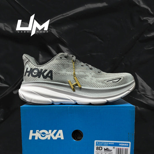 Hoka Clifton 9 Wide White Grey
