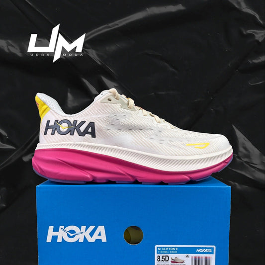 Hoka Clifton 9 White Magenta