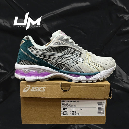 Asics Kayano 14 Grey Purple Blue