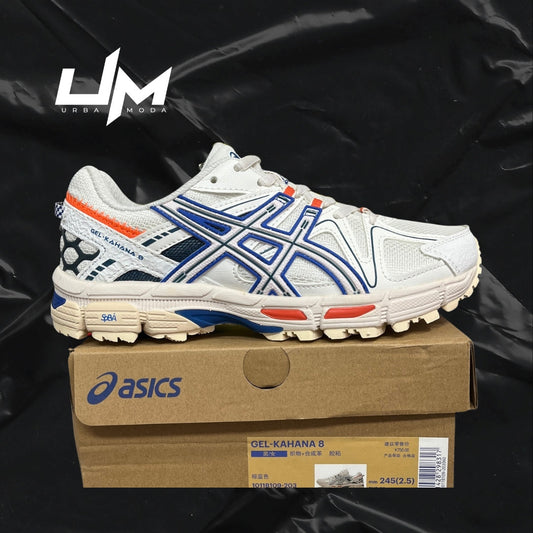 Asics Kahana 8 White Royal Blue Orange