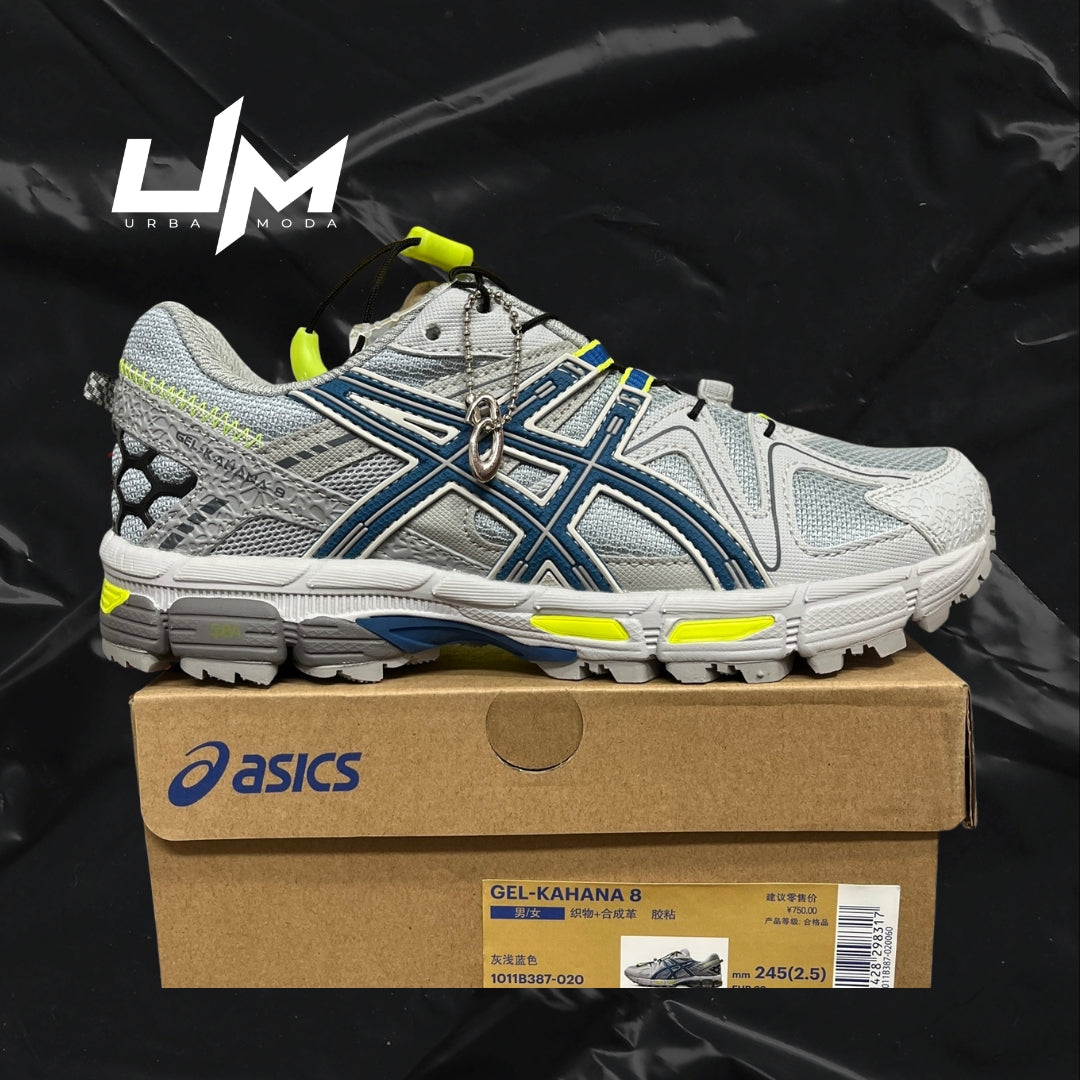 Asics Kahana 8 Grey Navy Neon Yellow