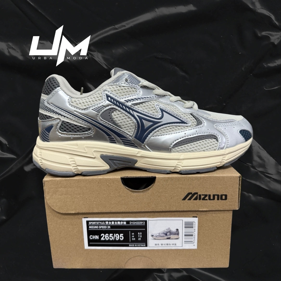 Mizuno Speed 2K White Silver Navy