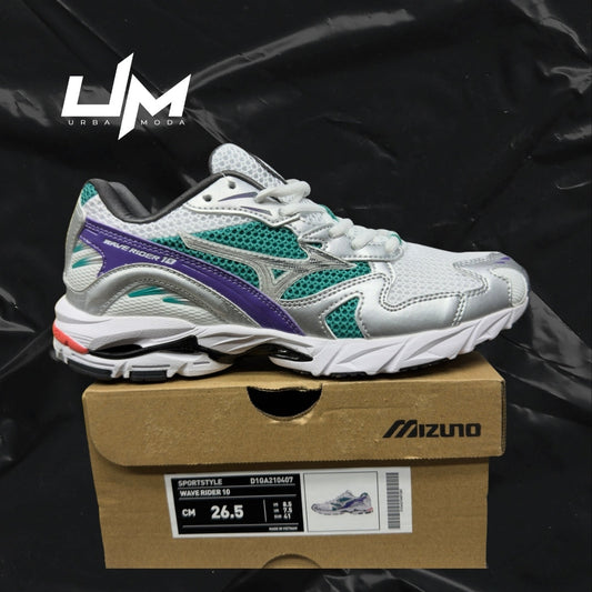 Mizuno Wave Rider 10 White Teal Purple