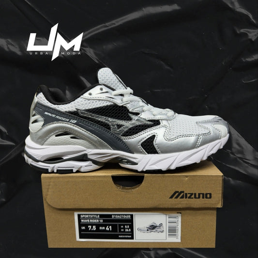 Mizuno Wave Rider 10 White Silver Black