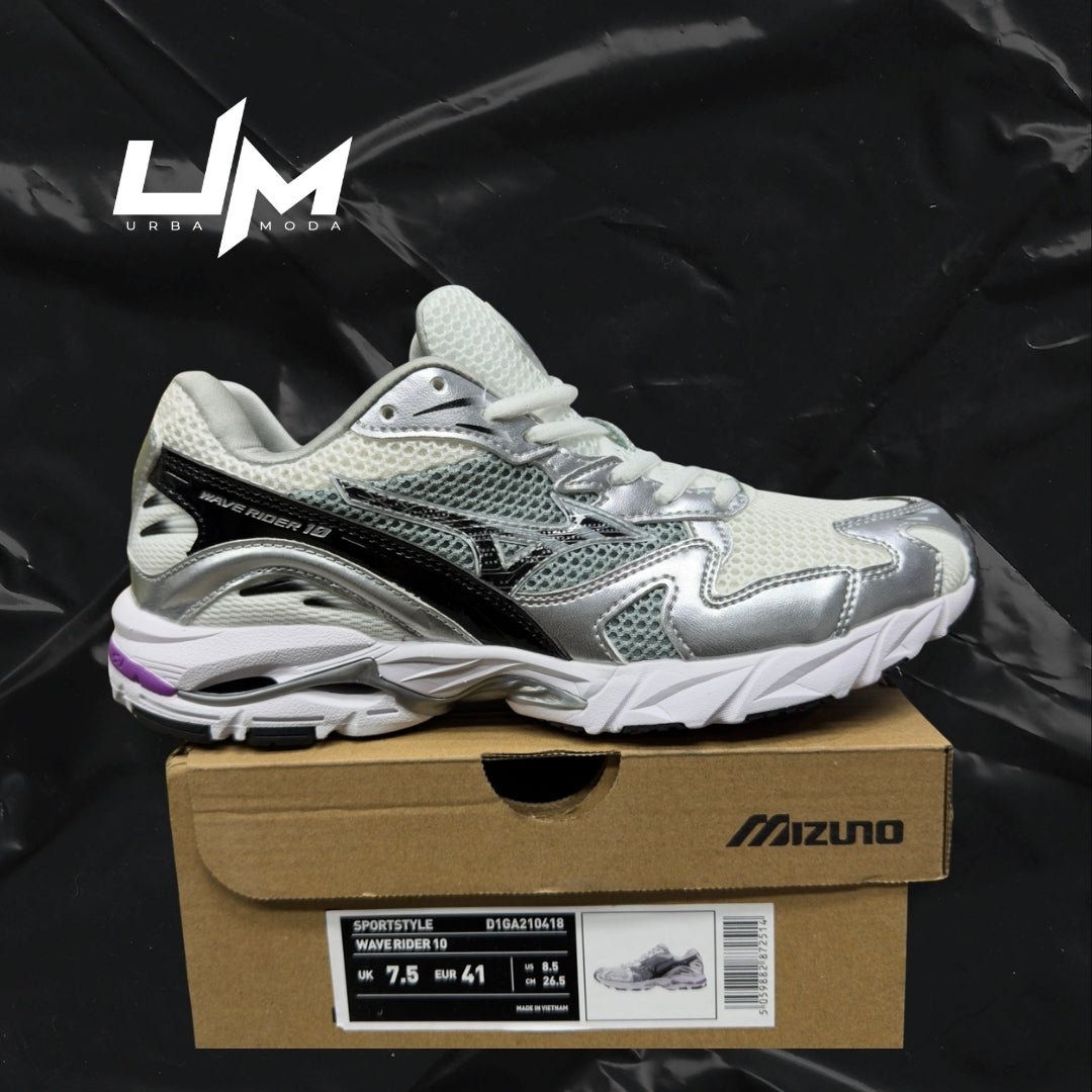 Mizuno Wave Rider 10 White Silver Purple