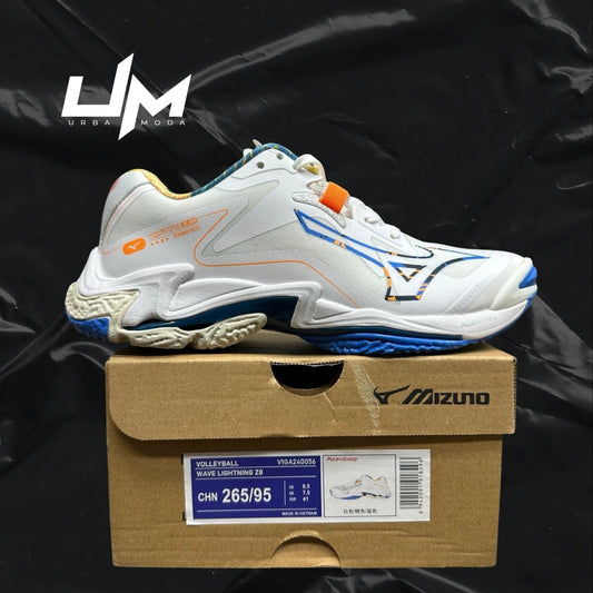Mizuno Wave Lightning Z8 White Orange Blue