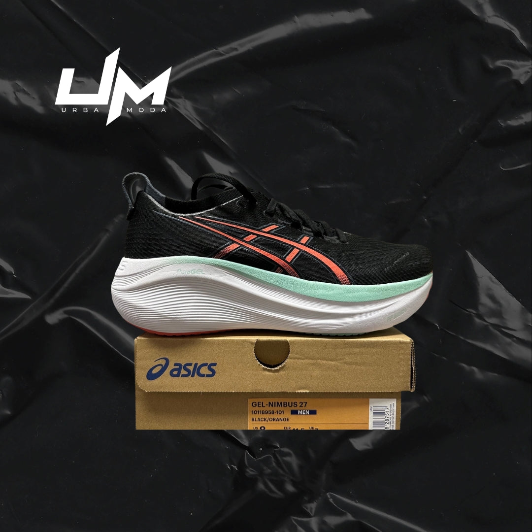 Asics Nimbus 27 Black Orange Mint