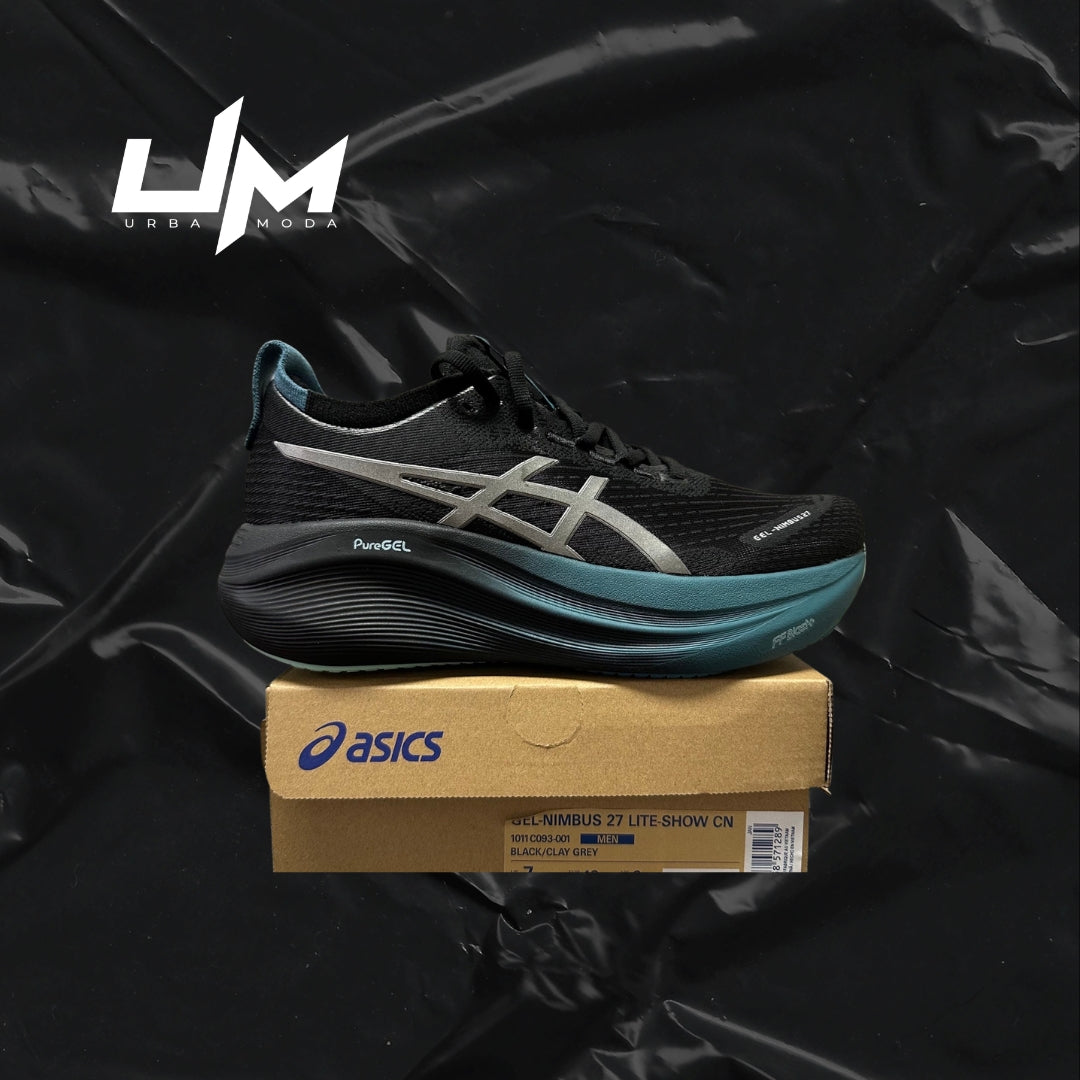 Asics Nimbus 27 Black Teal Grey