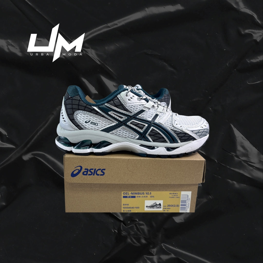 Asics Nimbus 10.1 White Teal Silver