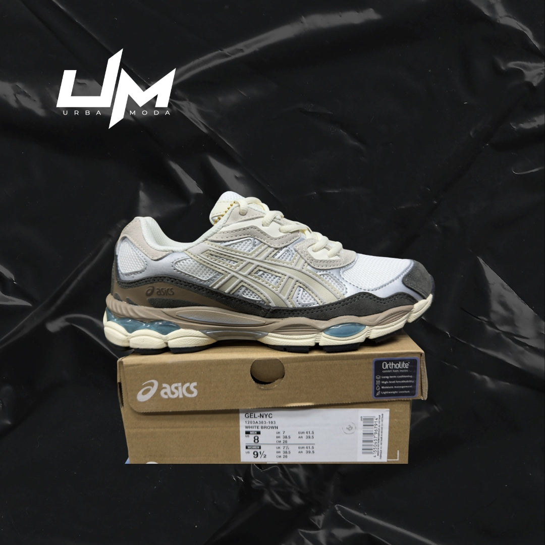 Asics NYC Cream Brown Blue
