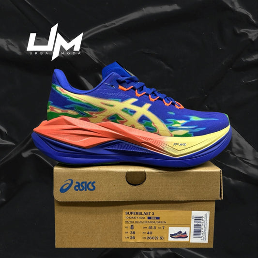 Asics Superblast 3 Royal Blue Orange Green
