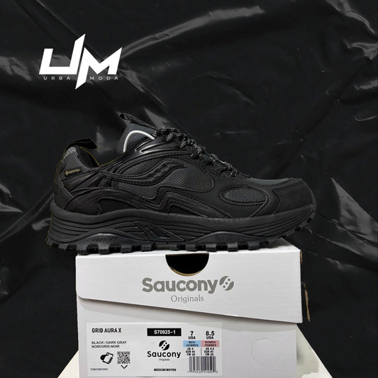 Saucony Grid Aura X Black Dark Gray