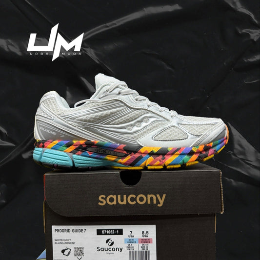 Saucony ProGrid Guide 7 White Grey Boston