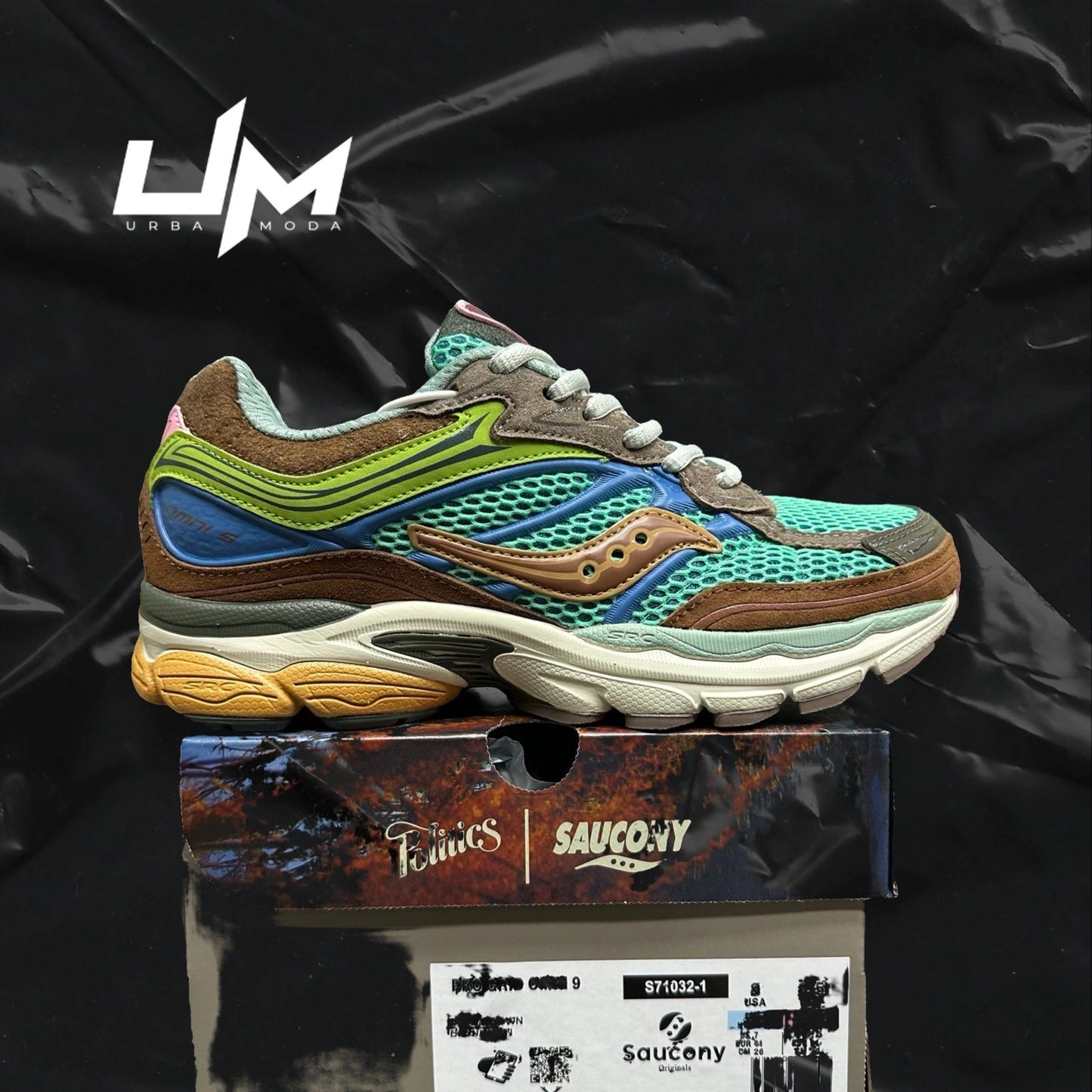 Saucony ProGrid Omni 9 x Politics Blue Brown