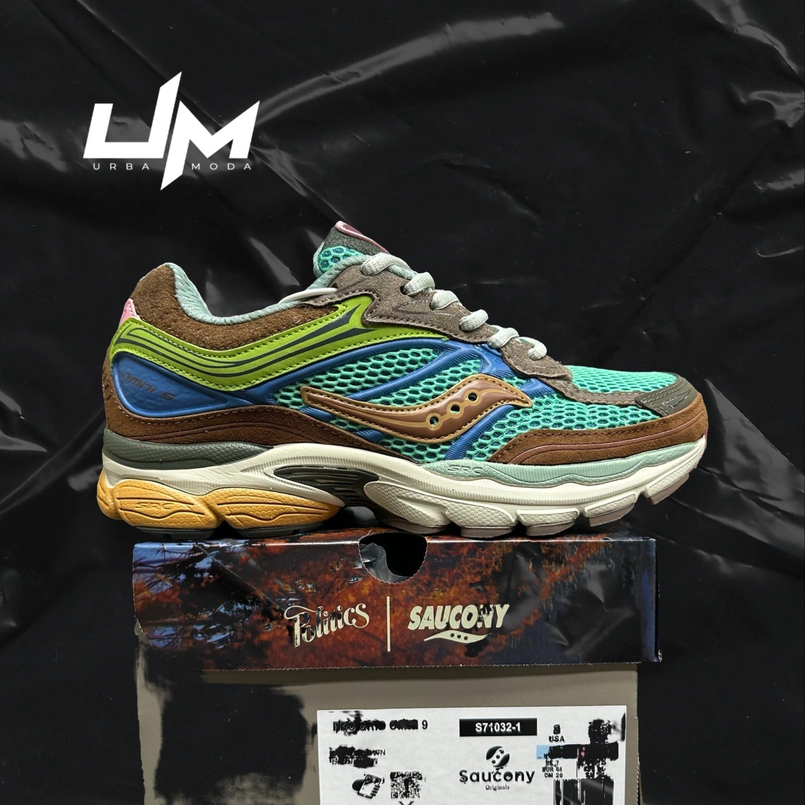 Saucony ProGrid Omni 9 x Politics Blue Brown