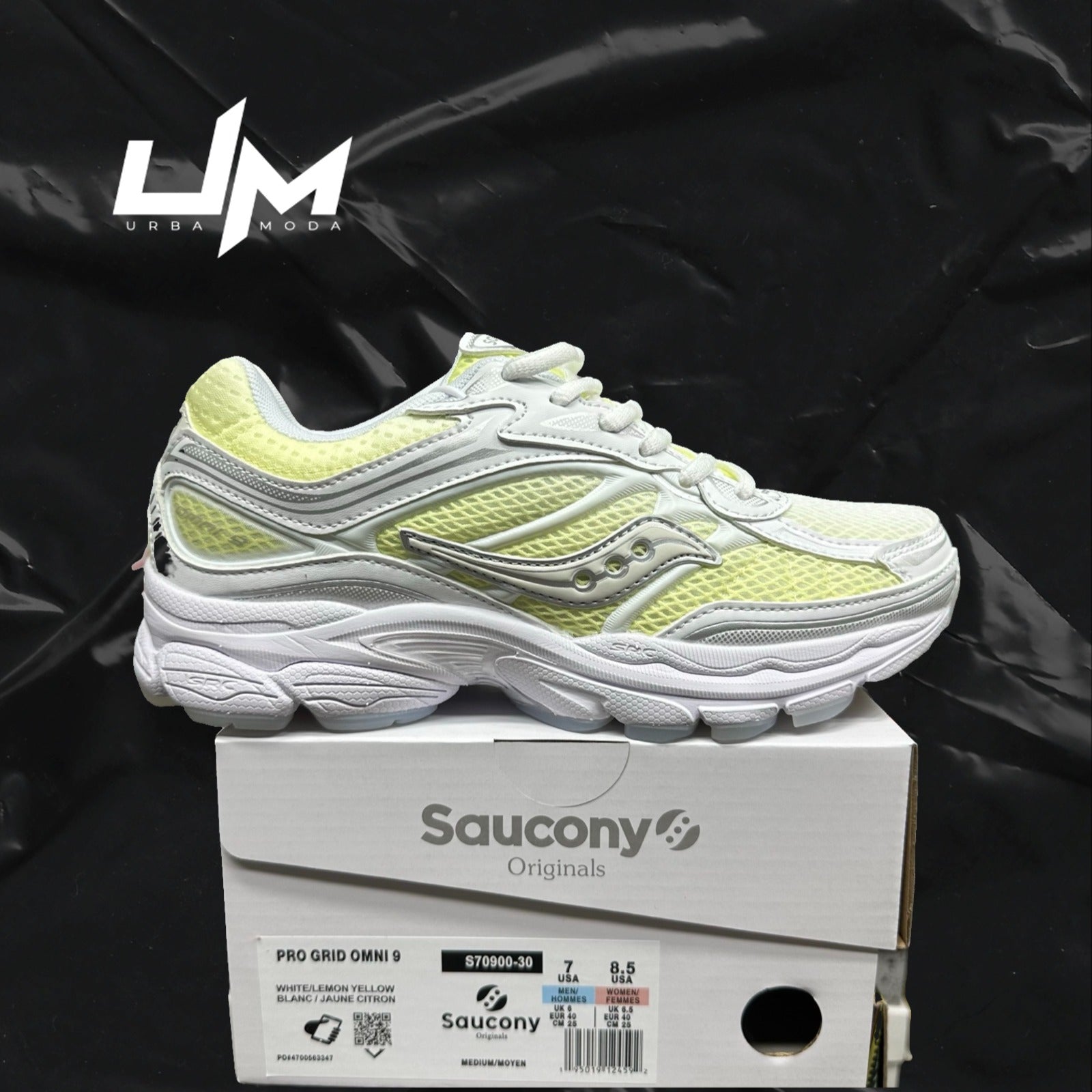 Saucony ProGrid Omni 9 White Lemon Yellow