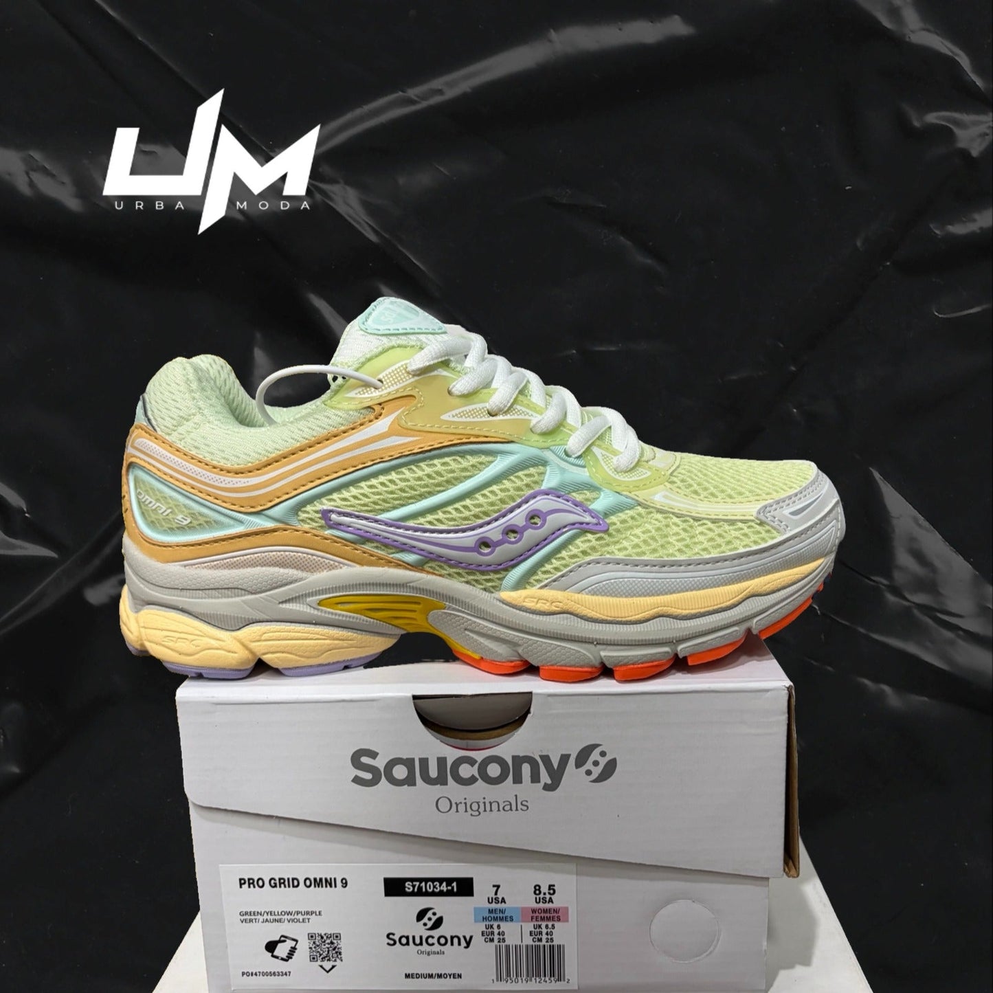 Saucony ProGrid Omni 9 Green Yellow Purple
