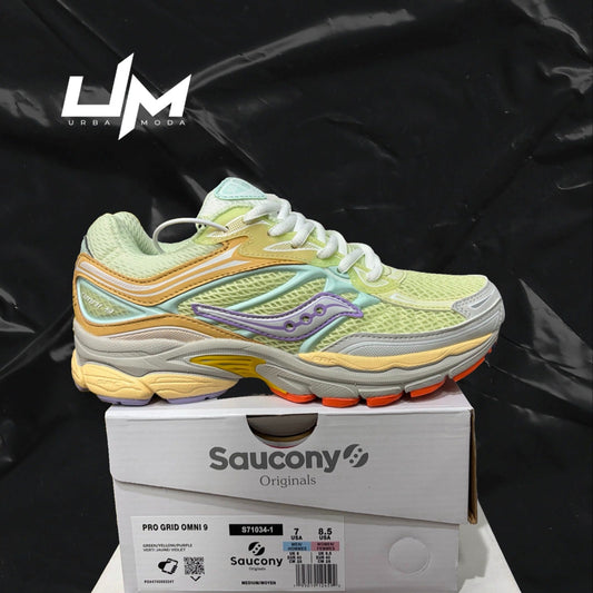 Saucony ProGrid Omni 9 Green Yellow Purple