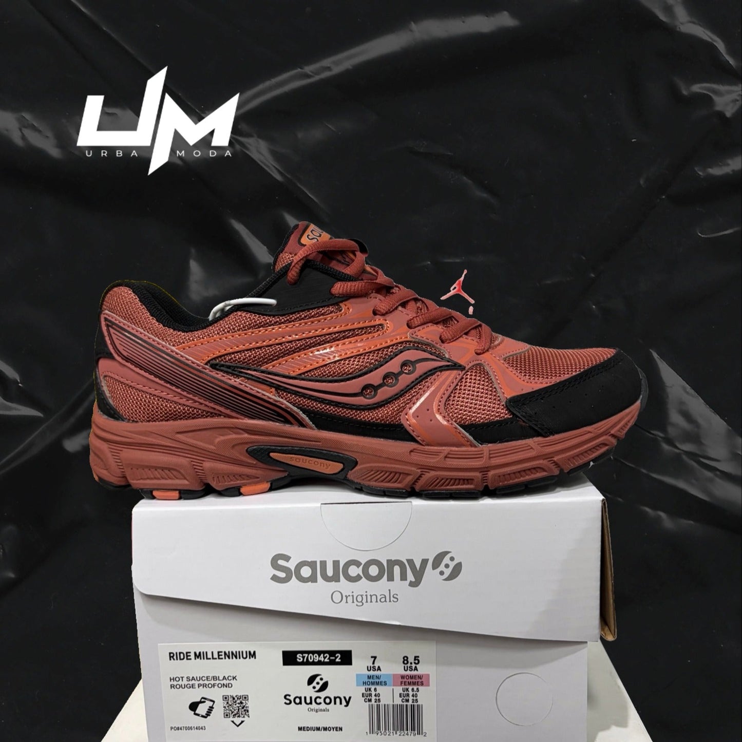 Saucony Ride Millennium Hot Sauce Black