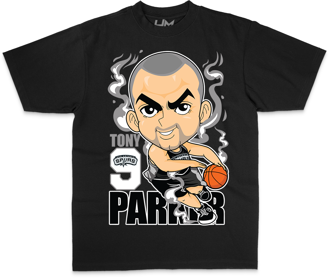 TONY PARKER NBA Cartoon Heavyweight Shirt