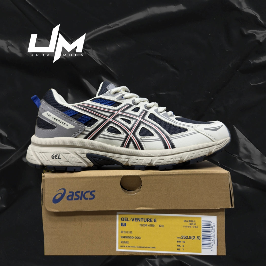 Asics Venture 6 White Navy Red