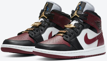 Air Jordan 1 Mid Maroon Black