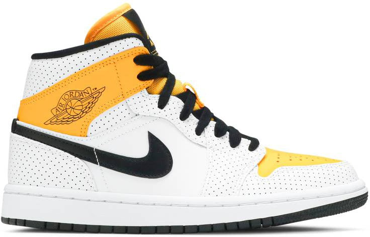 1 Mid 'Perforated - White University Gold'