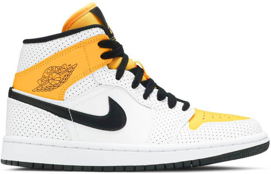 1 Mid 'Perforated - White University Gold'
